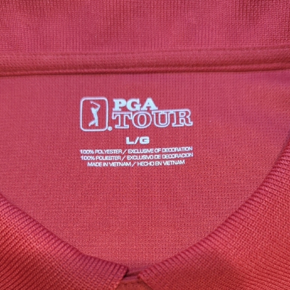 PGA Tour Red Performance Polo Shirt - Picture 2 of 15